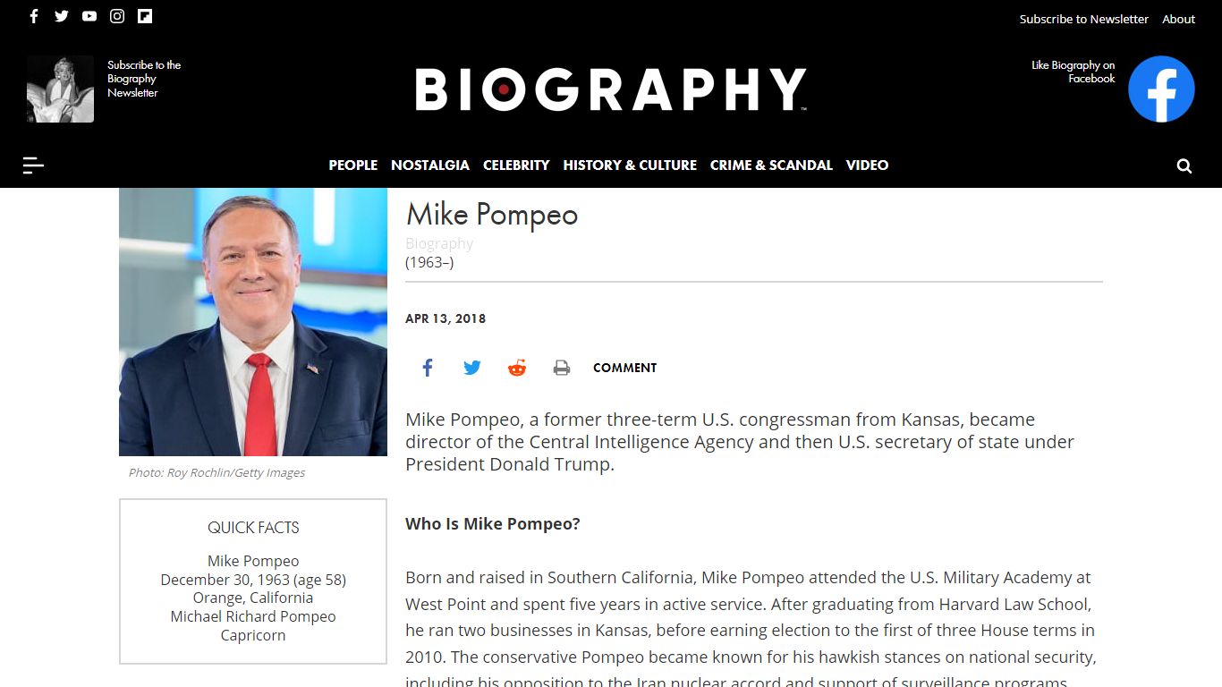 Mike Pompeo - Wife, Education & Facts - Biography
